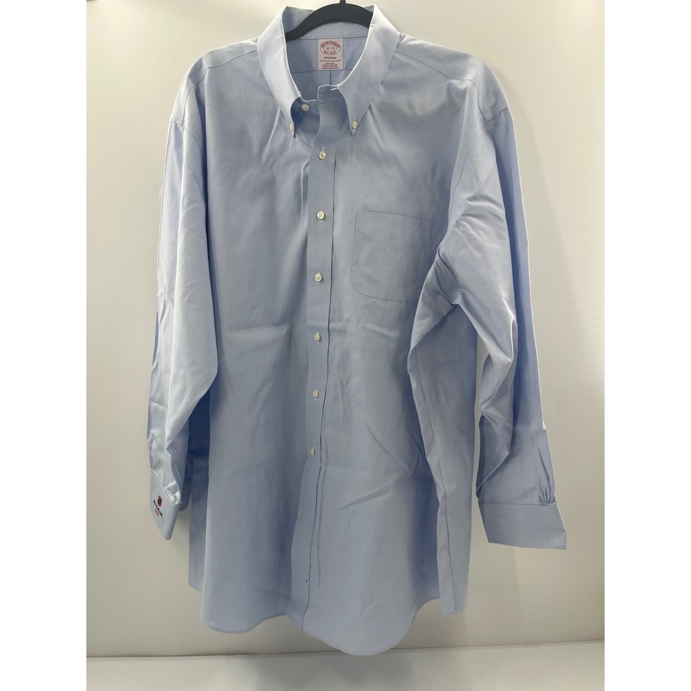 Brooks Brothers Madison Light Blue Non-Iron Supima Cotton Shirt 18-34 Corporate